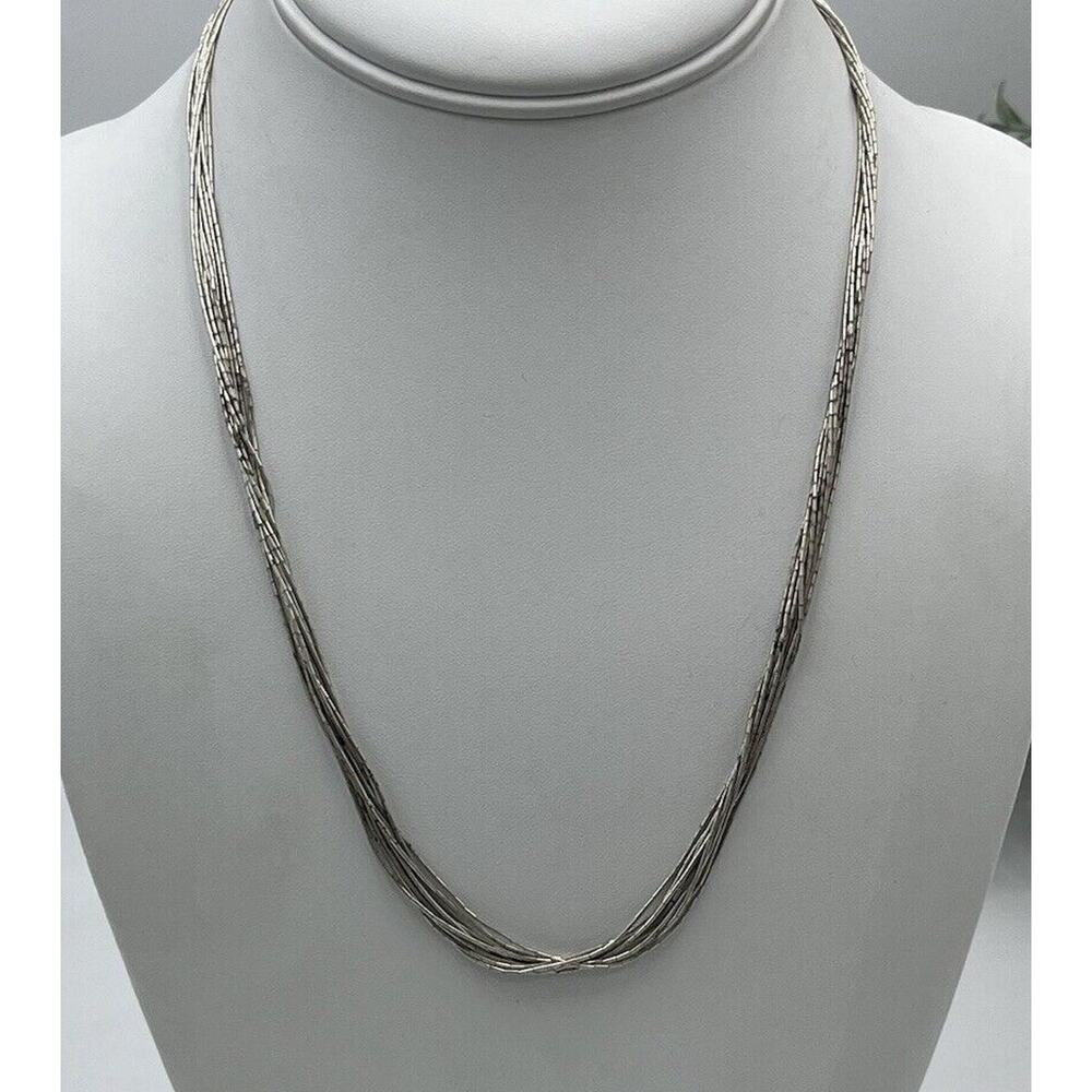 Vintage Liquid Sterling Silver Five MultiStrand Southwestern Rising Sun Necklace